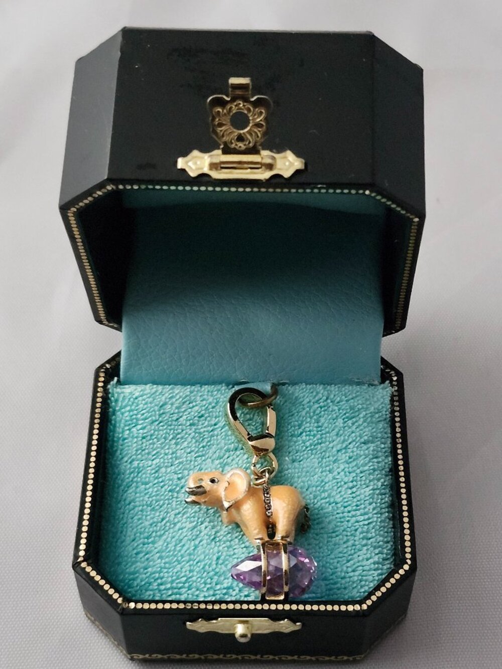 Juicy Couture Gold Elephant with Purple Crystal Charm